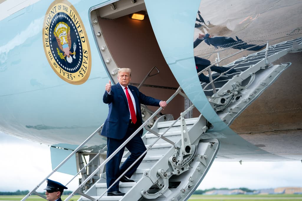 icon for Will Trump fly in original Air Force 1 again this month?